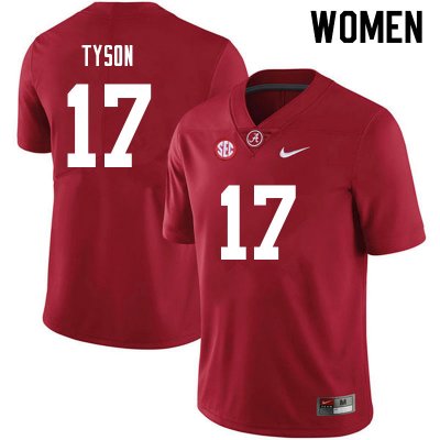 NCAA Women's Alabama Crimson Tide #17 Paul Tyson Stitched College 2021 Nike Authentic Crimson Football Jersey LC17O61YI